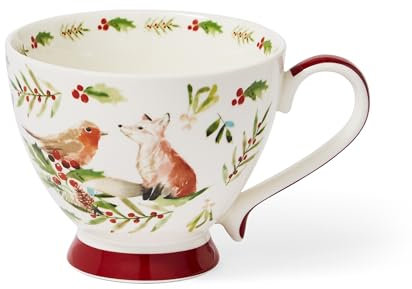 Cooksmart A Winters Tale British Designed Christmas Mug | Ceramic Coffee Mug for Home or Work | Large Footed Mug for Hot Drinks | Tea and Coffee Cup