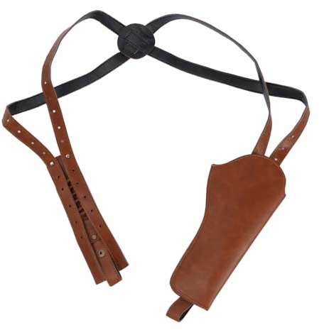 Holster d'épaule en Cuir, Étui Pistolet Dissimulé Réglable avec Pochet et Ceinture Coquilles Holster D'épaule Vertical pour la Plupart des Modèles Pistolets Halloween
