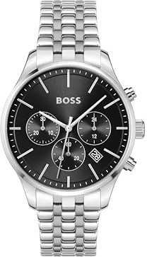 BOSS Montre Chronographe à Quartz pour Homme Collection Avery avec Bracelet en Acier Inoxydable Argenté - 1514157