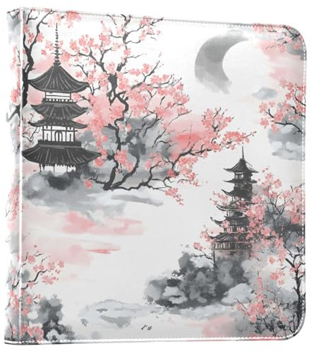 Album fotografico autoadesivo in stile giapponese con fiori di ciliegio, 10,2 x 15,2 cm, album per scrapbooking, album in pelle PU, album per anniversario, viaggio, matrimonio