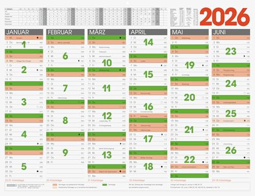 BRUNNEN Tafelkalender 2026 XL