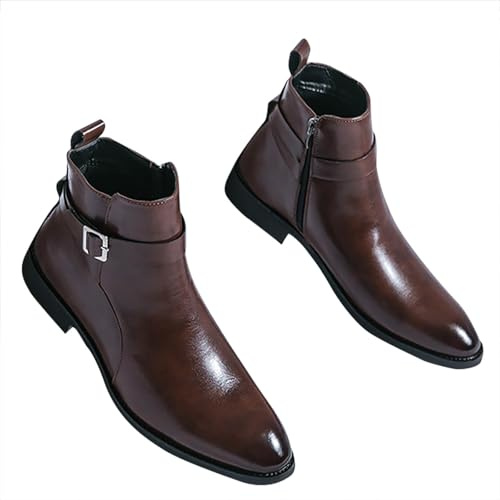 KQIVAM Bottines a lacets femme talon Bottes en cuir verni Bottines femme talon plat,Tendance Chelsea Confort Chic Chaussures avec Fermeture éclair latérale Bout Pointu classique Fermeture à glissière