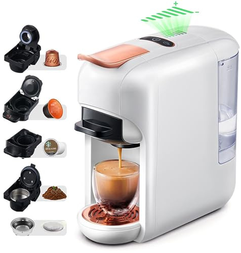 WuDLi Cafetière Multi-Capsules, cafetière Professionnelle, Machine à Expresso 19 Bars pour dosettes, pour Kcup*/Nes*/DG*/Espresso en Poudre pour la Maison ou Le Bureau