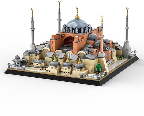 Pasyru Sainte-Sophie Blocs de Construction Set, 1436 Pièces Blocs de Construction Architecture Ensemble, DIY Modular Maison Maquette Set, Compatible avec Les Grandes Marques