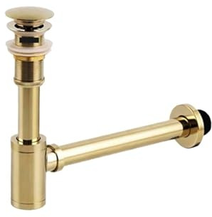 Desagüe de lavabo baño dorado, sifón latón, filtro, tapón accesorio emergente para Lavabos(Type 2)
