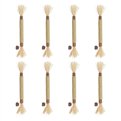 Cikiki Silvervine Bâtons de 21,8 cm pour chat, grand jouet naturel à mâcher pour le nettoyage des dents, gros bâton de mélange de menthe à chat, jouet à mâcher dentaire pour intérieur