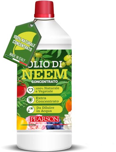 Aceite de Neem Concentrado 1000 ml – Diluye hasta 70 Litros – Formato Profesional de Alto Rendimiento – Extraído en Frío – Para Huerto y Jardín – Made in Italy