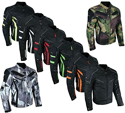 HEYBERRY Kurze Textil Motorrad Jacke Motorradjacke Schwarz Gr. 7XL