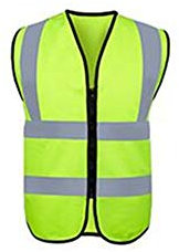 Stormflag Hochsichtbare Arbeit Reflektive Sicherheit Zip Vest mit Reflexstreifen Safety Workwear Jacket Top Free Size for Warnweste, Sicherheitsweste, Pannenweste für Auto, Fahrrad, Waschbar(gelb)