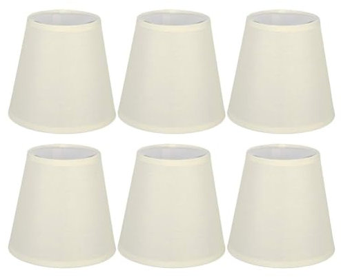 6 Clip-Lampenschirmen Für Lampen, Kleine Lampenschirme Aufstecken E14 Aprikose Barrel Lampenschirm, Lampenschirm Stoff Fass Stoff Lampenschirm, Kristall Kronleuchter Wandleuchte Hängelampe