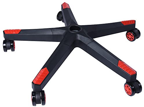 Frassie 28 inch Nylon Gaming Chair Base Replacement with 5 Casters, Heavy Duty Office Chair Base Part (Red)