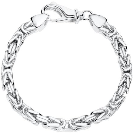 JEWLIX Königsarmband aus 925er Silber - 5,5mm rhodiniert -19 cm