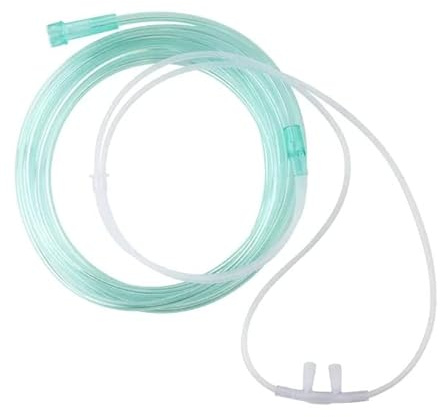 Dynarex 33111 Nasal Oxygen Cannula, Flared Tip, Adult, 7' Universal Connector, Pack of 50