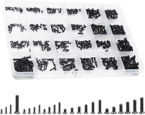 QTEATAK 480Pcs Black Laptop Notebook Computer Replacement Screws Kit for Lenovo Toshiba Gateway Samsung HP IBM Dell Sony Acer Asus SSD Hard Disk SATA