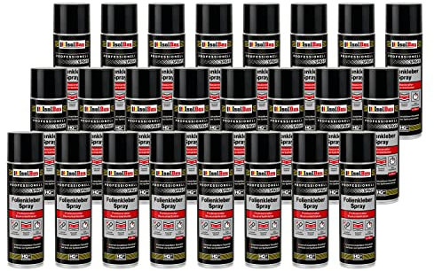 Isolbau Spray adhésif pour film adhésif professionnel pour le collage de films de construction et pare-vapeur - Pour PVC, bois, béton, etc. - 24 x 500 ml