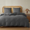 MR&HM Bettwäsche 200x220 3-teilig Baumwolle - Bettwäscheset aus 100% Baumwolle 200 x 220 x 1 Plus Zwei Kissenbezüge 80 x 80 mit Reißverschluss, weiche und komfortable Bettwäsche, Anthrazit