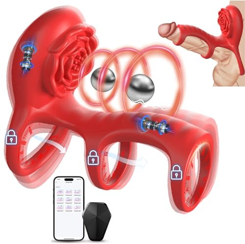 LYAMais Penisring Vibrator Penis Ring Erotik Sex Spielzeug für Paare Extrem mit 10 Vibrationsmodi 3-Ring-Bondage Paarresonanz für längere Erektion Stimulation Penis Sex Toys mit App Steuerung