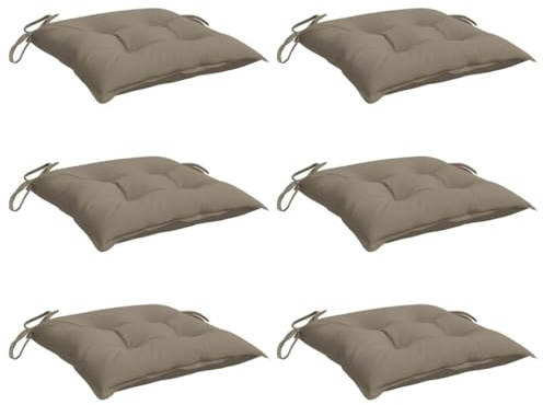 vidaXL Lot de 6 Coussins de Palette, Galette de Siège Imperméable, Coussin de Jardin, Décoration d'Extérieur Terrasse, Taupe 50x50x7 cm Tissu Oxford