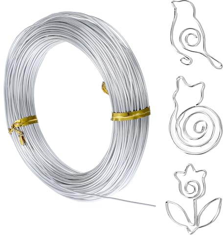 Giantree Aluminium Schmuckdraht, Basteldraht 1mm×30m Draht zum Basteln Schmuckdraht Silberdraht Weicher Aluminiumdraht Aludraht für DIY Schmuck Bastelarbeiten (Silber)