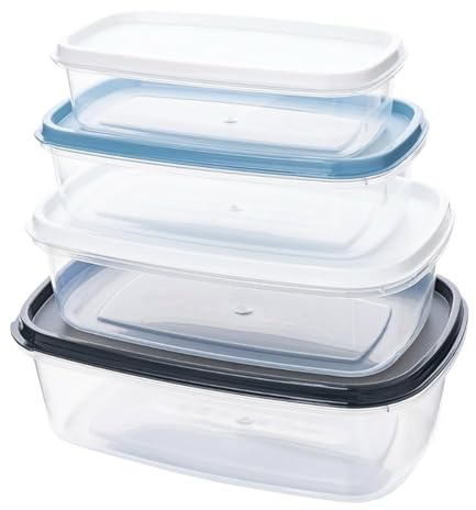 PlasticForte Lot de 4 boîtes rectangulaires Urban 20 x 13,5 x 6,8 cm