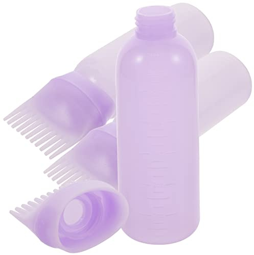 FRCOLOR Lot De 3 Flacons Applicateurs De Peigne à Racines Violets 60ml Pour Coloration Capillaire Professionnels Utilisation Salon Coiffure