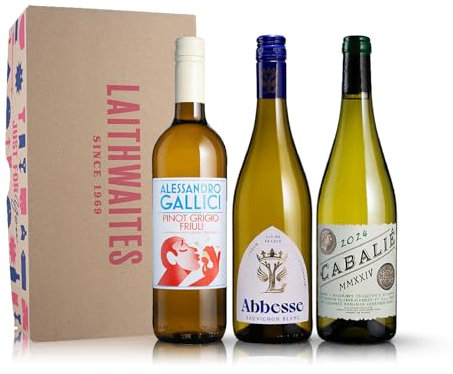 Laithwaites White Wine Gift Box | 3 Bottles | Abbesse Sauvignon Blanc, Cabalié Blanc, Alessandro Gallici Pinot Grigio