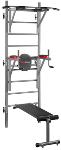 TimeBREAK TBP509 - Espaldera de fitness con banco ajustable y barras para dominadas y dips