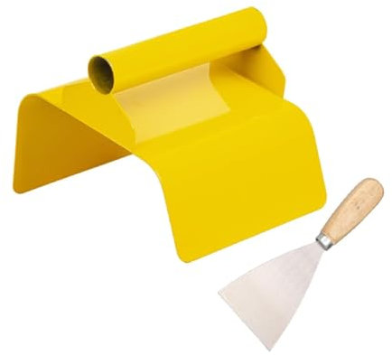 FewNvWa Cazzuola per angoli da giardino, attrezzo per stuccatura, utensile manuale per bordature, Bordo Smussato Giallo