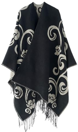 coonis Châles Femme, Poncho Cape Cardigan Ouvert Doux, Pull Écharpe Oversize pour Soirée, Mariage, Fête, Voyage