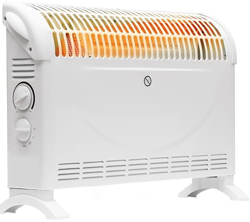 Brollux Elektroheizung 2000W CA2 Turbolüfter und Thermostat Heizgerät mobiler Konvektor Elektrische Heizung energiesparend