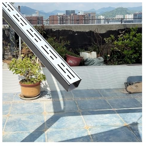 ZXCASDF Canale di Scarico Stretto in Acciaio Inossidabile 304，canaletta scolo Acqua piovana Robusto，Pavimento，Canale di drenaggio per Cortile，filtri lineari per grondaie(H4*W15CM/H1.57*W5.9IN)