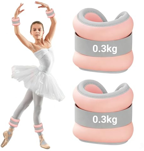 Pesi per gambe e braccia, per principianti e bambini, per caviglie, polsi, caviglie, peso per piedi, rosa chiaro, 0,3