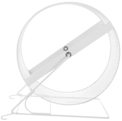 Vaguelly Rueda de Hámster de Hierro Silenciosa para Ejercicio, Juguete Divertido para Correr Mascotas Pequeñas como Erizos y Ardillas Color Blanco