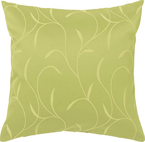 Erwin Müller Deko-Kissenhülle, Kissenbezug Uni, Remscheid grün Größe 40x40 cm - mit Fleckschutz ausgerüstet, Rankenmuster (weitere Größen, Farben)