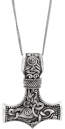 81stgeneration unisex 925 sterlingsilver Tors hammare örhängen hänge halsband, 45 cm, 18, Sterlingsilver