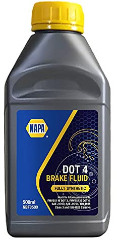 Napa DOT 4 Fully Synthetic Brake Fluid - 500ml 0.5L