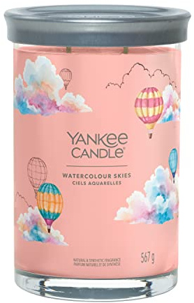 Yankee Candle Signature Scented Candle | Watercolour Skies Large Tumbler Candle with Double Wicks | Soy Wax Blend Long Burning Candle | Perfect Gifts for Women (1734811E)