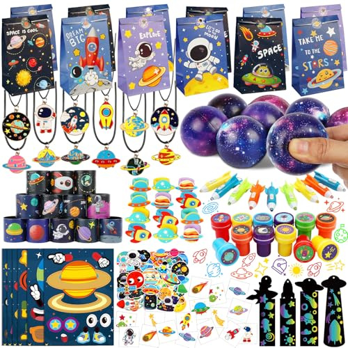 230PCS Space Party Favors, Space Themed Birthday Party Decorations, Outer Space Party Favors Gifts Goodie Bags Stuffers, Galaxy Planet Space Birthday Party Supplies Astronaut Toys for Kids Boys Girls