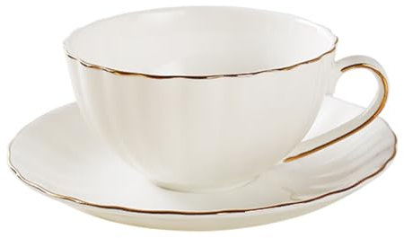 Cabilock Ensemble Tasse Et Soucoupe En Porcelaine Tendre Service À Thé Et À Café 4 Pièces Vaisselle En Porcelaine Pour