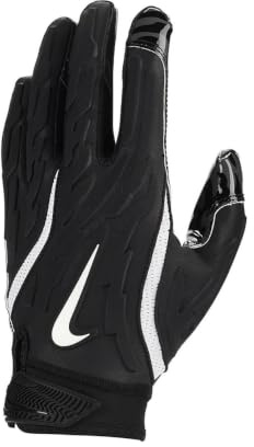 Nike Superbad 7.0 Football Handschuhe – American Football Receiver Gloves – Maximaler Grip & Atmungsaktive Performance Handschuhe, Black/Black/White, M