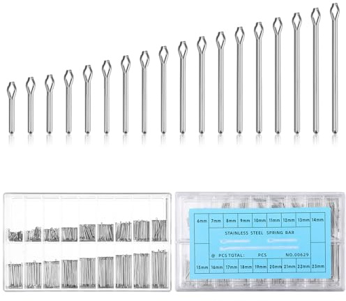 Mabor 360 Pieces 6-23mm Watch Band Link Cotter Pin Assortment Stainless Steel Watch Bracelet Watch Pins Replacement Kit Watch Link Removal Tool for Watchmaker Repair