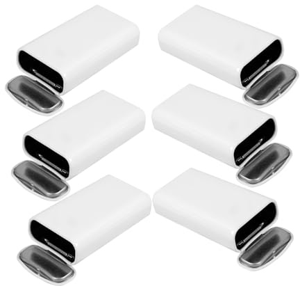 LALADEFIEE Caja Rectangular De Hojalata Pequeña Brillante Blanca, 38x18x68 Mm, Tapa Abatible, Resistente Para Almacenar Dulces y Objetos Pequeños, Práctica Para Uso Diario, Pack De 6 Unidades