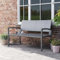 UDPATIO Gartenbank Wetterfest aus Polyrattan, Rattan Sitzbank Outdoor, Terrassenbank mit Rückenlehne & Armlehnen, Balkon Bank 320kg belastbar für Garten, Balkon, Terrasse, Grau