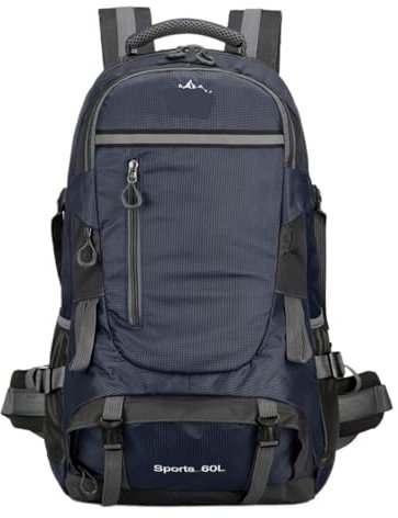 Trekkingryggsäck 60L Campingryggsäck Lättviktsvandring För Män Kvinnor Utomhusväska Ryggsäck För Camping(Dark Blue)