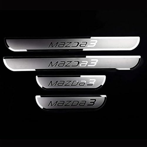 VIPOES 4 Piezas DecoracióN para Estribos para Mazda 3 BP 2024, Acero Inoxidable Protector Umbral Puerta Coche