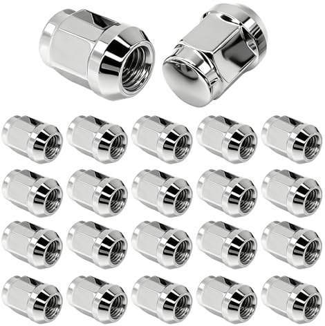 BAIFULAI 20 x Radmuttern M14x1.5, Radmutter, Chrom Schrauben Kappen geschlossen Kegelbund, Radmutterkappen für mit Ford, Toyota, Honda, Mazda- Silber(Hohe 35mm)