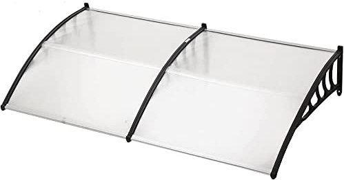 Melko Rundbogenvordach Vordach Überdachung für Haustüren, Balkontüren, Schaufenster und Fenster aus Kunststoff, 120 x 90 cm