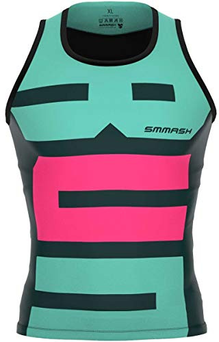 SMMASH Navy Blue Deportiva Ultraligero Top Tank Hombre, Top de Compresión Camiseta Tirantes, Gimnasio, Formación, Crossfit, Material Antibacteriano