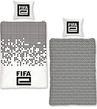SkyBrands FIFA Bettwäsche 135x200 80x80 Baumwolle Fußball Bettwäsche für Jungen 2 teilig FIFAe, Gaming, Fußball Öko Tex Standard Deutscher Händler
