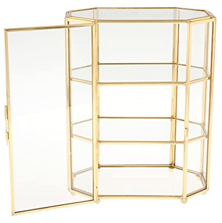 Giilayky 3-Tier Jewelry Box Glass Makeup Organizer Jewelry Box Multifunction Display Case for Dressing Table Decoration Storage